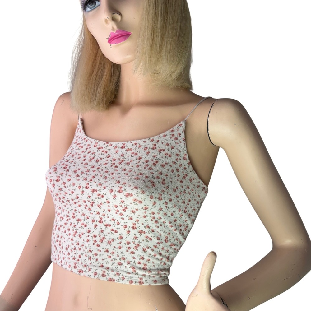Garage Floral Crop Top Cami Ditsy Rose White Red Coquette Y2K Soft Girl XS Small